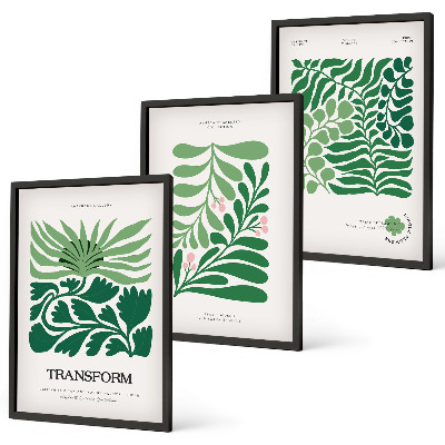 Cadre photo mural Formes de plantes à feuilles vertes