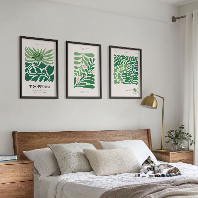Cadre photo mural Formes de plantes à feuilles vertes