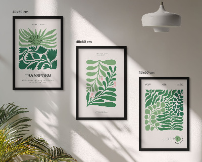 Cadre photo mural Formes de plantes à feuilles vertes