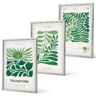 Cadre photo mural avec motif de feuilles vertes