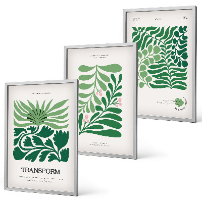 Cadre photo mural Formes de plantes à feuilles vertes