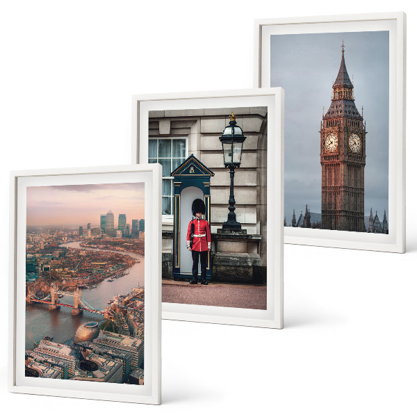 Lot de 3 tableaux pour salon Pont de Londres Guardian Big Ben