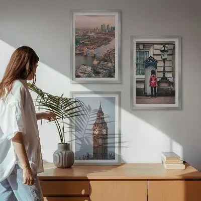 Lot de 3 tableaux pour salon représentant le pont de Londres et Big Ben