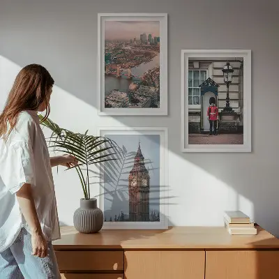Lot de 3 tableaux pour salon représentant le pont de Londres et Big Ben