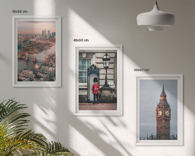 Lot de 3 tableaux pour salon Pont de Londres Guardian Big Ben