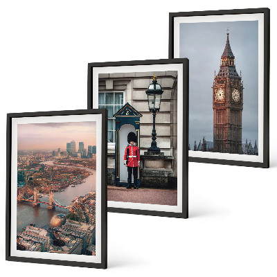 Lot de 3 tableaux pour salon Pont de Londres Guardian Big Ben