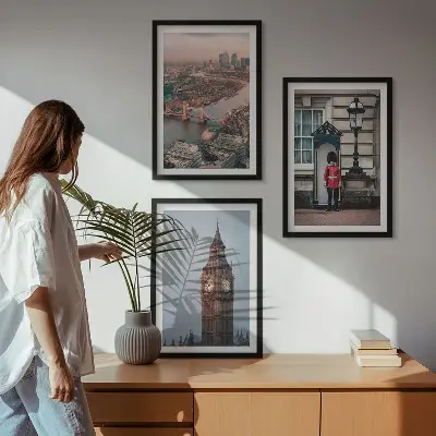 Lot de 3 tableaux pour salon représentant le pont de Londres et Big Ben