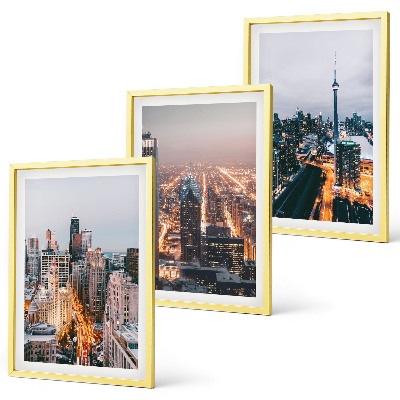 Cadre photo mural Villes la nuit, lumières des gratte-ciel