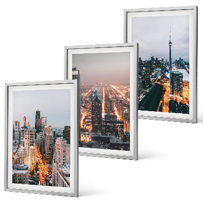 Cadre photo mural Villes la nuit, lumières des gratte-ciel