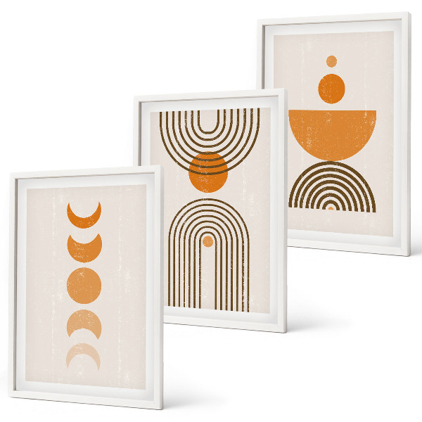 Lot de 3 tableaux pour salon Décorations bohèmes minimalistes