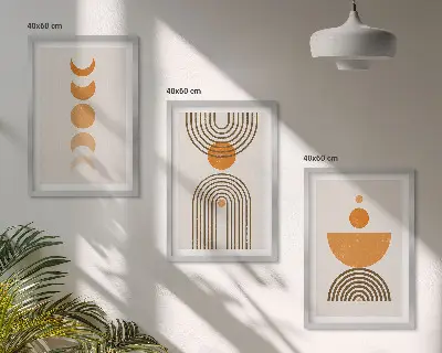 Lot de 3 tableaux pour salon décorations murales au style bohème minimaliste