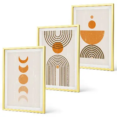 Lot de 3 tableaux pour salon décorations murales au style bohème minimaliste