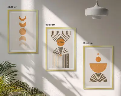 Lot de 3 tableaux pour salon décorations murales au style bohème minimaliste