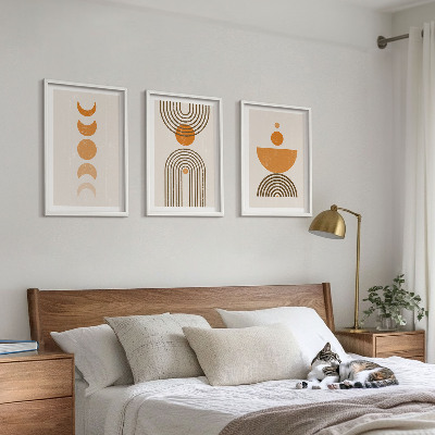 Lot de 3 tableaux pour salon Décorations bohèmes minimalistes