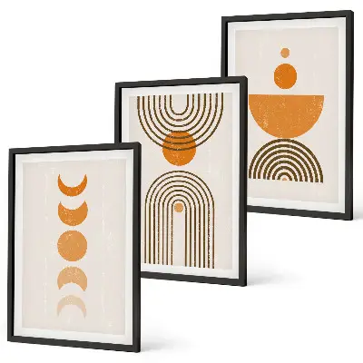 Lot de 3 tableaux pour salon décorations murales au style bohème minimaliste