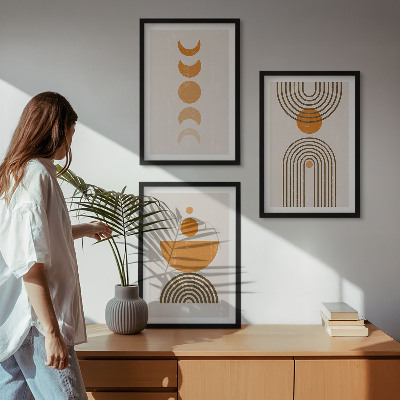 Lot de 3 tableaux pour salon Décorations bohèmes minimalistes