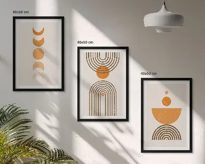 Lot de 3 tableaux pour salon décorations murales au style bohème minimaliste
