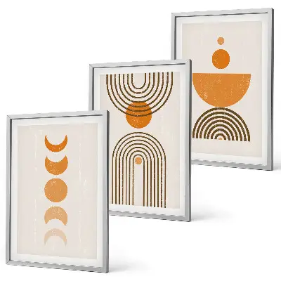 Lot de 3 tableaux pour salon décorations murales au style bohème minimaliste