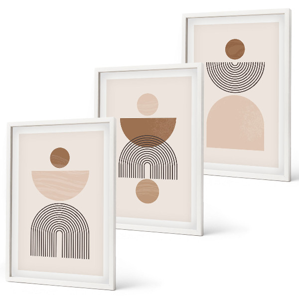 Cadre photo mural Formes abstraites brunes