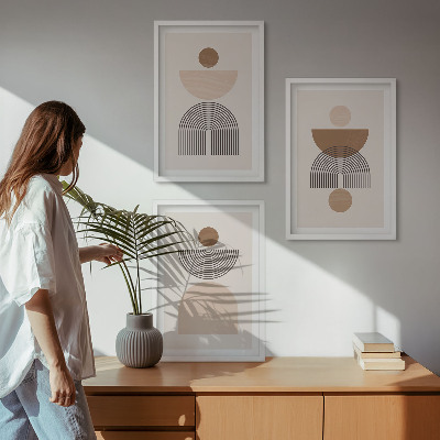 Cadre photo mural Formes abstraites brunes