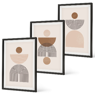 Cadre photo mural Formes abstraites brunes