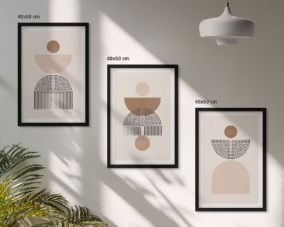 Cadre photo mural Formes abstraites brunes
