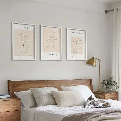 Lot de 3 tableaux pour salon affiches minimalistes représentant des silhouettes féminines
