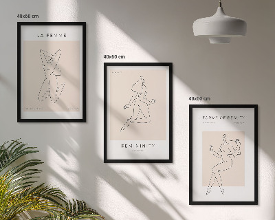 Lot de 3 tableaux pour salon Affiche minimaliste de silhouettes féminines