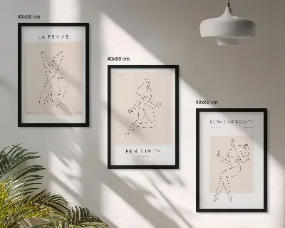 Lot de 3 tableaux pour salon affiches minimalistes représentant des silhouettes féminines