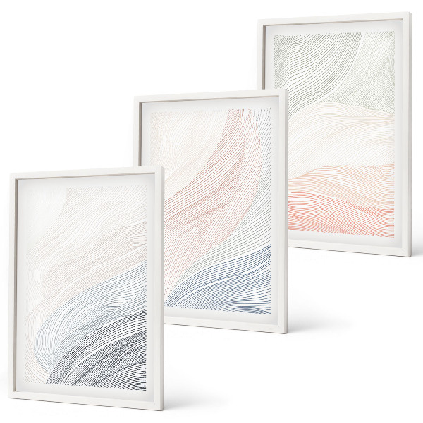 Cadre photo mural Vagues abstraites, carton pastel