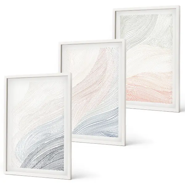 Cadre photo mural vagues abstraites sur carton pastel