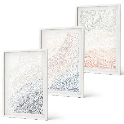 Cadre photo mural vagues abstraites sur carton pastel