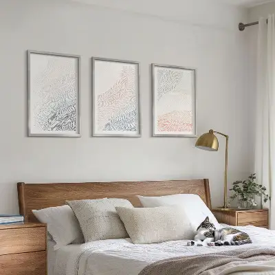 Cadre photo mural vagues abstraites sur carton pastel