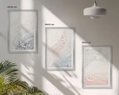 Cadre photo mural vagues abstraites sur carton pastel