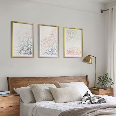 Cadre photo mural Vagues abstraites, carton pastel