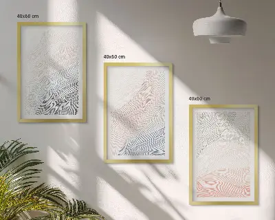 Cadre photo mural vagues abstraites sur carton pastel