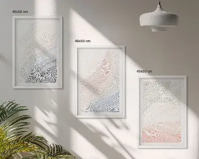 Cadre photo mural vagues abstraites sur carton pastel