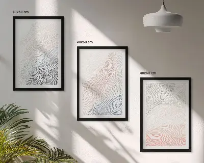 Cadre photo mural vagues abstraites sur carton pastel