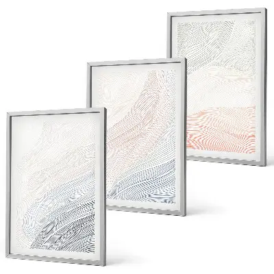 Cadre photo mural vagues abstraites sur carton pastel