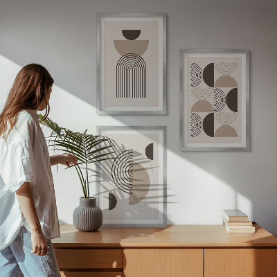 Lot de 3 tableaux pour salon Modèles minimalistes abstraits