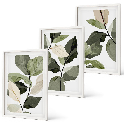 Cadre photo mural Feuilles de plantes bohèmes peintes