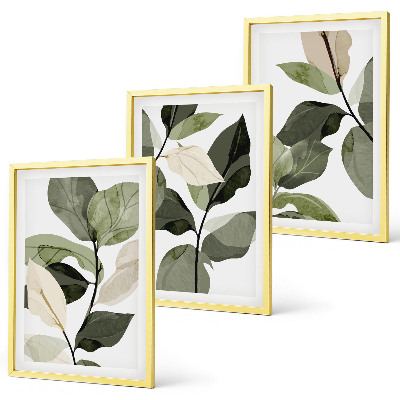 Cadre photo mural Feuilles de plantes bohèmes peintes