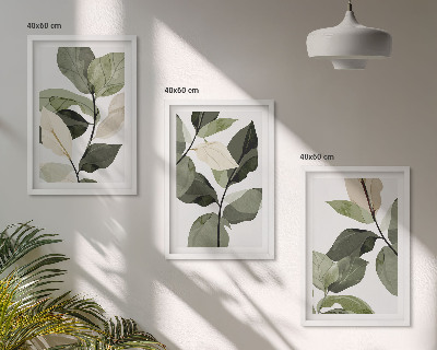Cadre photo mural Feuilles de plantes bohèmes peintes