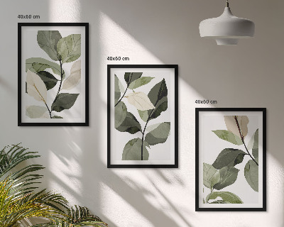 Cadre photo mural Feuilles de plantes bohèmes peintes