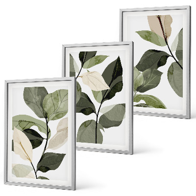 Cadre photo mural Feuilles de plantes bohèmes peintes