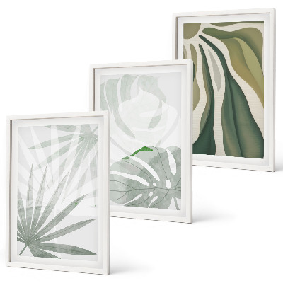 Cadre photo mural Feuilles de plantes vertes et grises