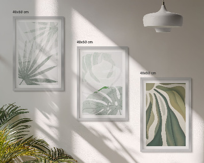 Cadre photo mural Feuilles de plantes vertes et grises