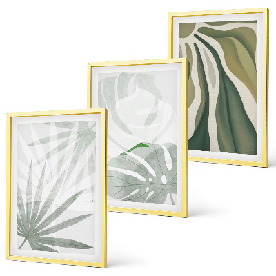 Cadre photo mural Feuilles de plantes vertes et grises
