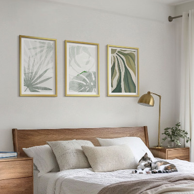 Cadre photo mural Feuilles de plantes vertes et grises