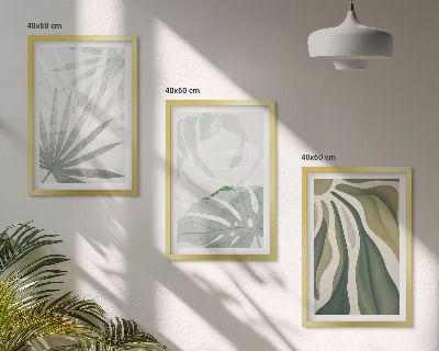 Cadre photo mural Feuilles de plantes vertes et grises